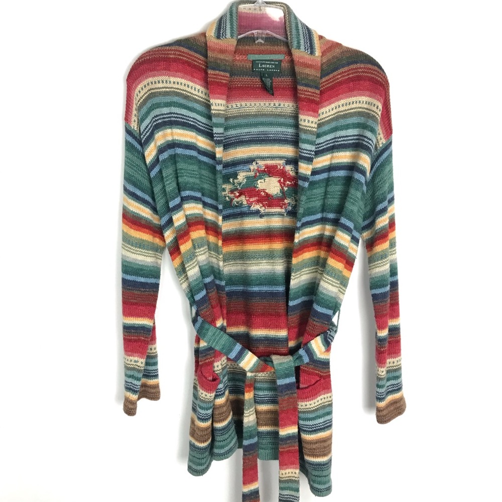 Ralph Lauren Hand Knit Southwest cardigan sweater